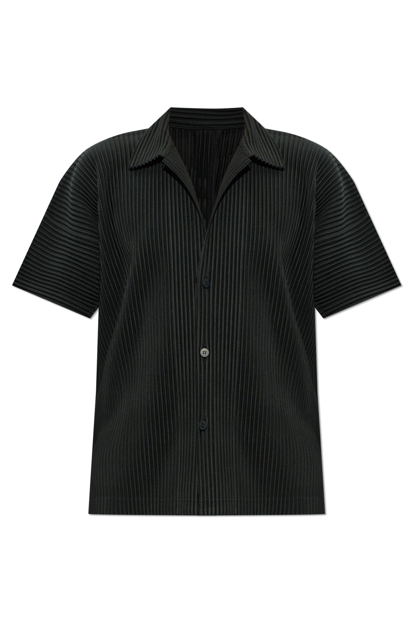 Verde Camisa plissada de manga curta Homme Plissé Issey Miyake